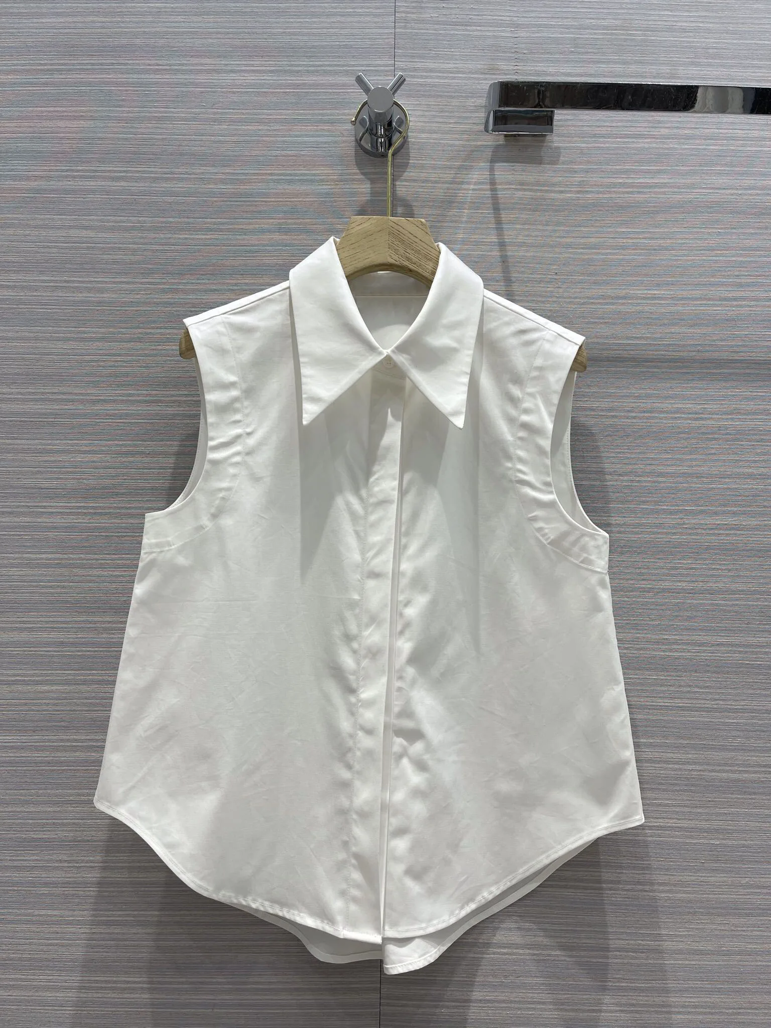 

Lapel sleeveless shirt casual fashion 2023 summer new