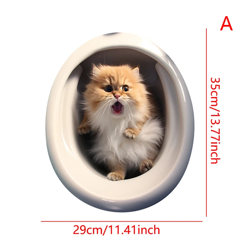 

3D наклейка на крышку унитаза в виде милого кота