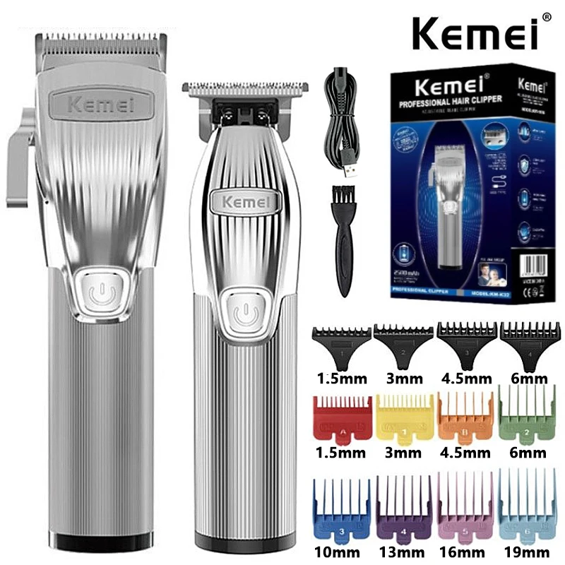 

Kemei K32&i32 Professional Cordless Rechargeable Hair Trimmer For Men Beard Grooming Electric Hair Clipper Machine Hairdressing