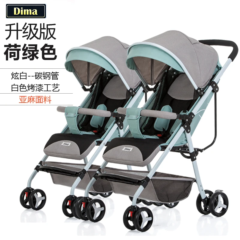 Cochecito De Bebé Gemelo, Carrito Delantero Y Trasero, Carrito Grande De Bebé  Doble, Cochecito De Dos Ruedas, Puede Sentarse, Correo Gratis - Carrito De  Bebé Múltiple - AliExpress