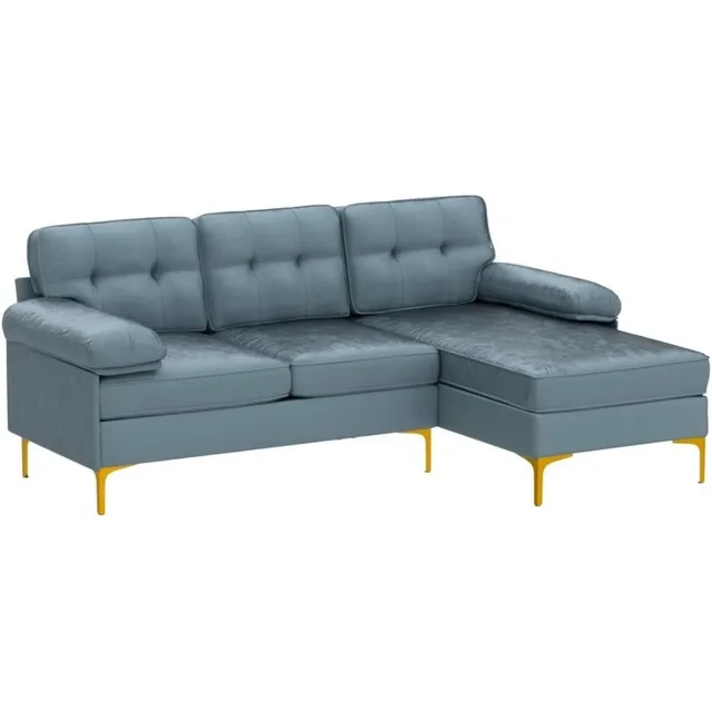 Convertible Sectional Sofa Couch, L-Shape Sofa Couch with Chaise Convertible,ChenilleFabric Upholstered for Office 1