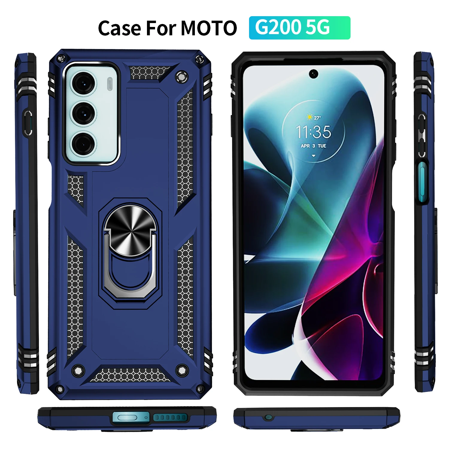 Cover Antiurto Per Moto G200 5G G 200 Custodia Moto G200 Coque Ring Holder Custodia Per Telefono Per Motorola Moto Edge S30 S 30 Funda Coque