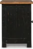 Signature Design by Ashley Valebeck Rustic Farmhouse Chair Side End Table with Cabinet Door, Distressed Black 6