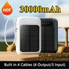 Portable 30000mAh  High Capacity Solar Power Bank Built-in 4  Super Fast Charging Compact  External Battery with Led Light 2