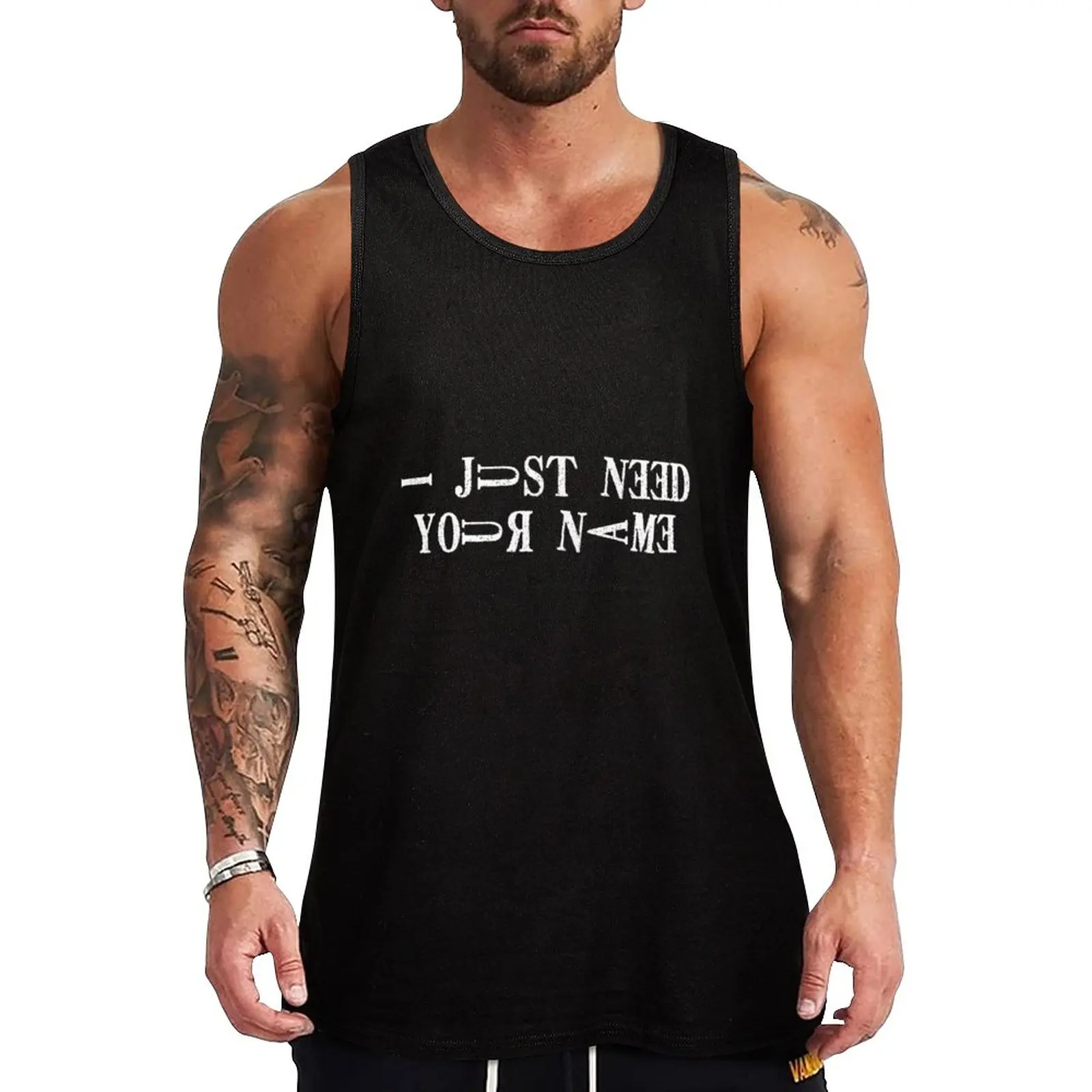 

New I just need your name - anime Tank Top Muscle fit gym gym clothes man fitness