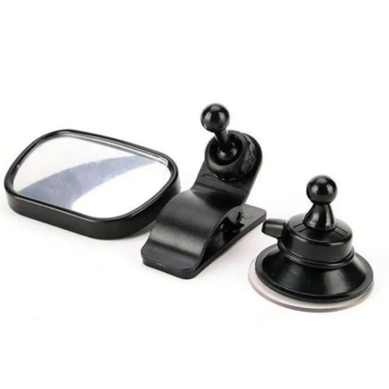 Car Interior Rear View Baby Child Seat Safety Mirror Adjustable Wide-angle 360 Degrees Rotatable with Suction Cup Clip Kit