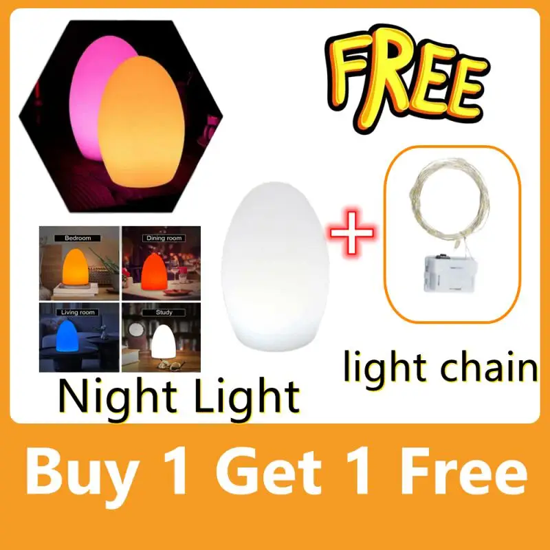 

LED Night Lights USB Rechargeable Egg Shape Light Baby Feeding Sleeping Eye Protection Lamp Outdoor Bar Table Lamp