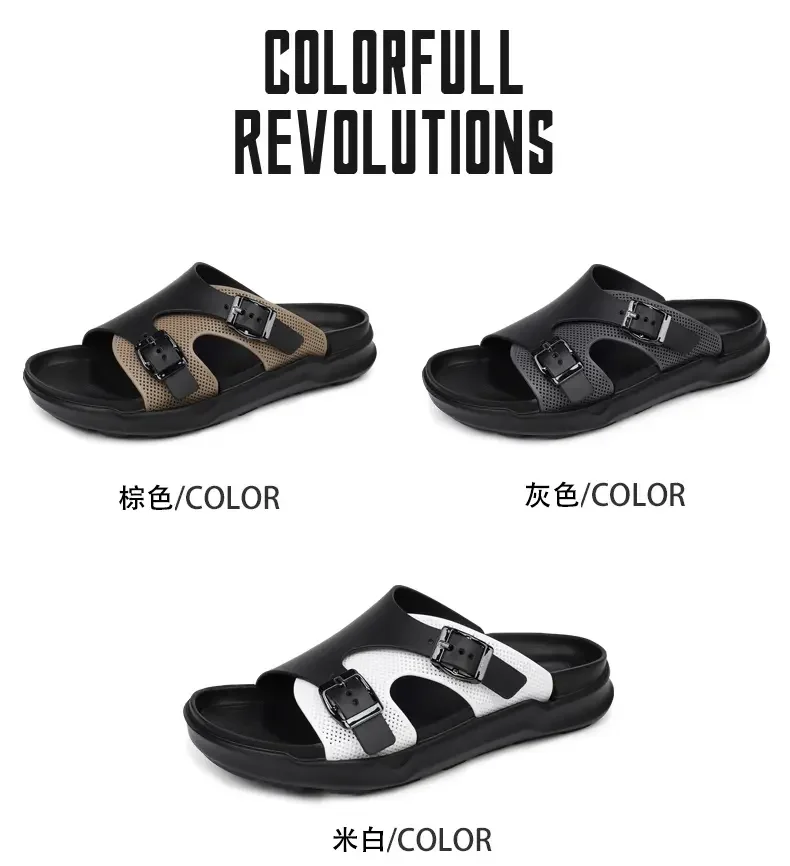 Verstellbare Thong-Sandalen, Cross-Border Birkie Slippers, bequeme, atmungsaktive PU-Leder Unisex-Slipper mit Riemen – Detail 5