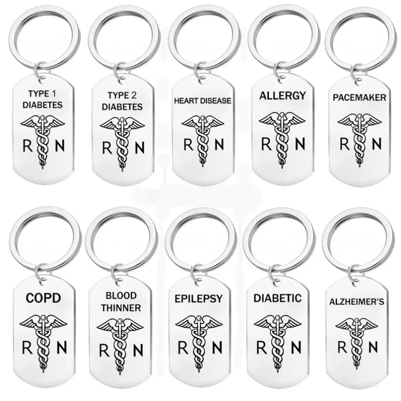 

1PC Creative keychain, stainless steel keychain, medical logo keychain