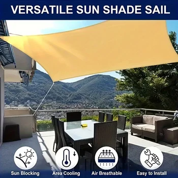 Courtyard Garden Shading Solution - Beige Color with 90% Shading Effect, Installation Hanging Ropes Are Included! Comes with Con 2