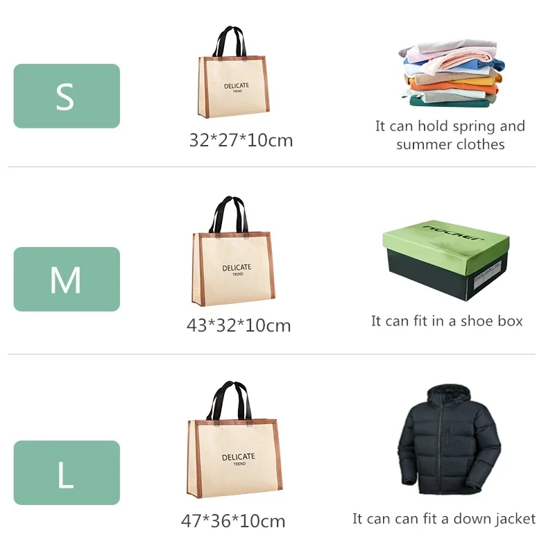 10pcs Non-woven Fabric Portable Bags Clothing Store Shop Color High Grade Packing Bag Women's Wear Gift Fashion Handle Storage 4
