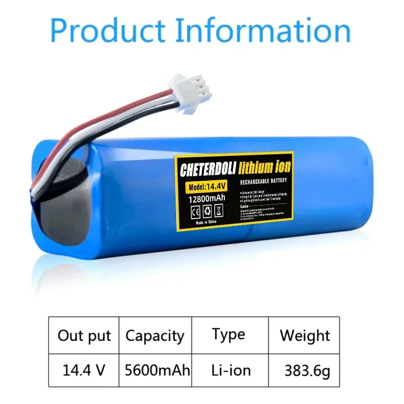 Battery For Proscenic M7Pro M7Max M8Pro Lydsto R1 VIOMI S9 ROIDMI EVE Plus Robot Vacuum Cleaner Li-ion Battery 14.4V 6800mAh