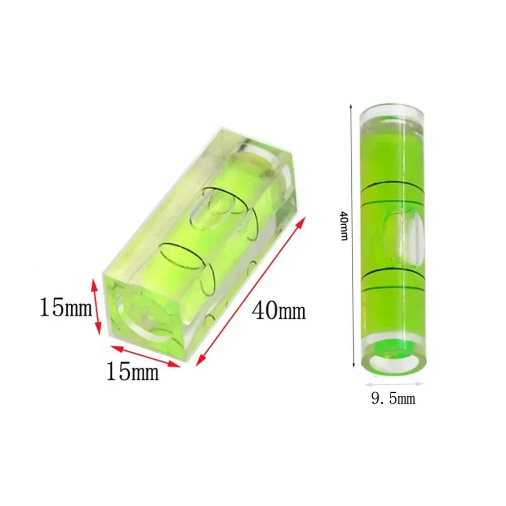 Level Gauge 2pcs Horizontal Bubble Bead Type Spirit-Level Mechanical Strip 40*15mm/9.5*40mm