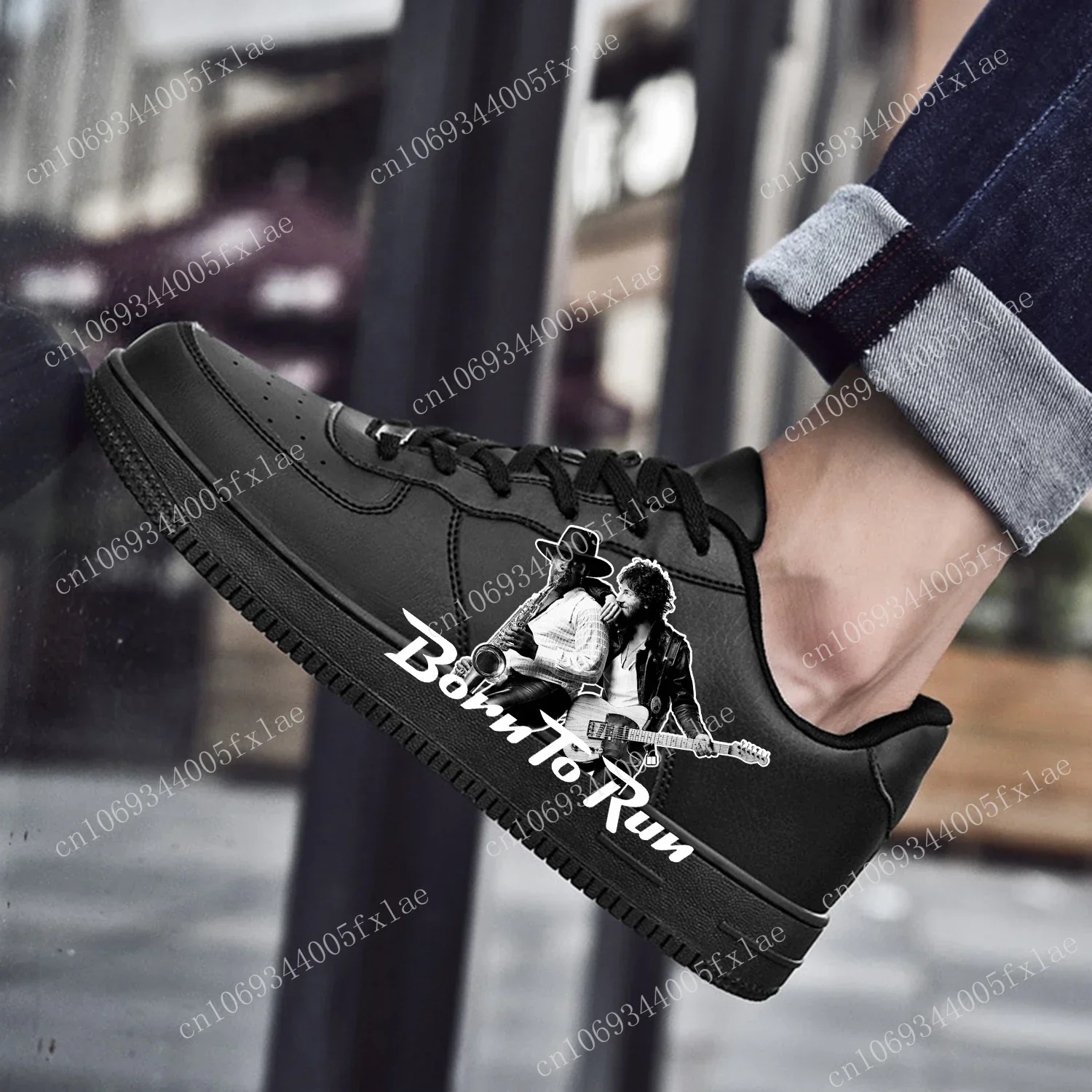 

Bruce Springsteen Born To Run AF Basketball Mens Womens Sports Run High Quality Flats Force Sneakers Lace Up Mesh Custom Shoe