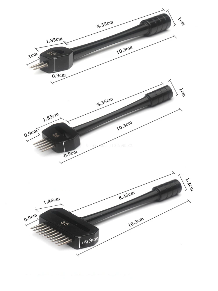 2Teeth/5 Teeth/10 Teeth Replaceable Head Hand Stitching Line Hole Punching Tool DIY Leather Bag/watchband Auxiliary Sewing Tool