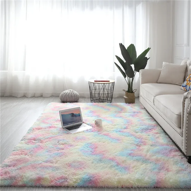 

7600 Soft Shaggy Carpet Living Room Fluffy Children Rugs Large Beige Plush Area Rug for Bedroom Kids Room Nursery Modern Home