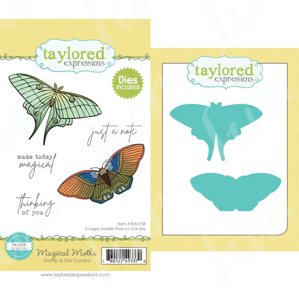 

Magical Moths Clear Stamps and Metal Cutting Dies Sets for DIY Craft Making Greeting Card Scrapbooking Accessories