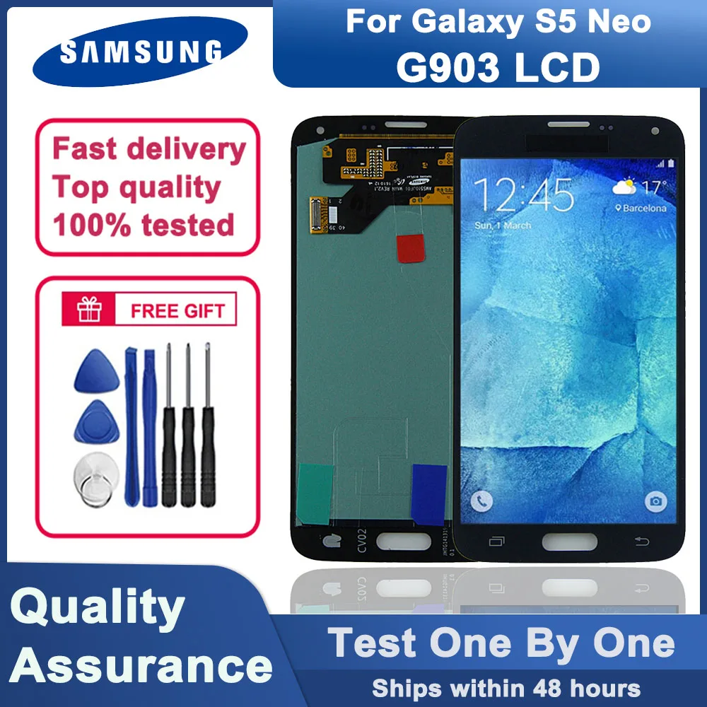 

Original 5.1” AMOLED G903 LCD Display for Samsung Galaxy S5 Neo SM-G903M G903 G903F G903M LCD Touch Screen Digitizer assembly