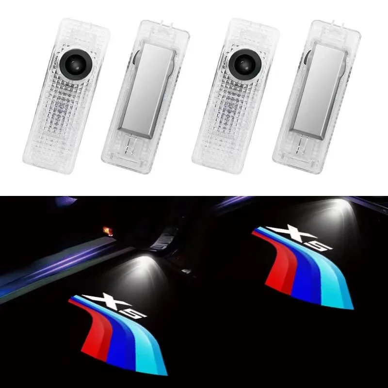 

2pcs for 5 Series X5 F10 E60 E61 E39 E90 Atmosphere Lamp Car Led Door Welcome Light Performance Logo Projector Auto Accessories