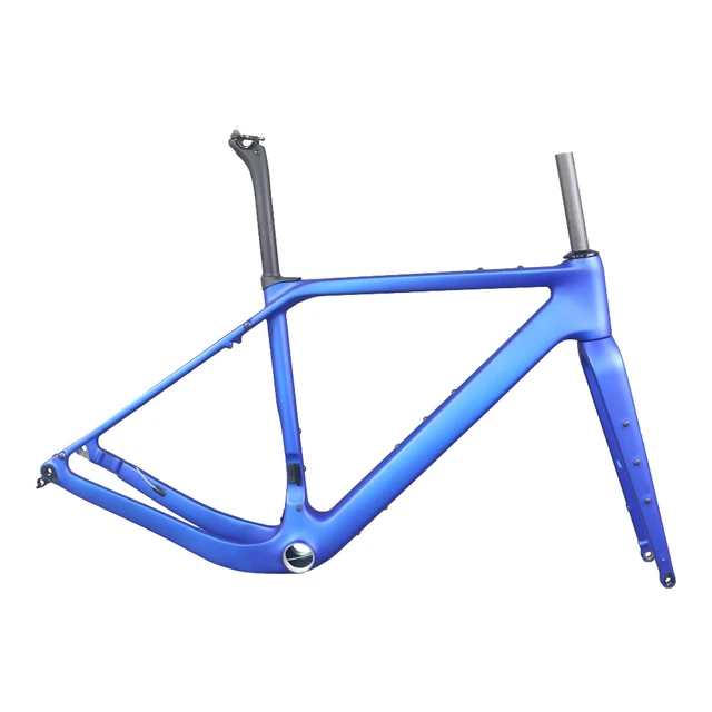Cadre de velo de gravier entierement en fibre de carbone disque T1000 fil GR048 T47 support rapide astronomique peinture bleue metallique sans guidon AliExpress