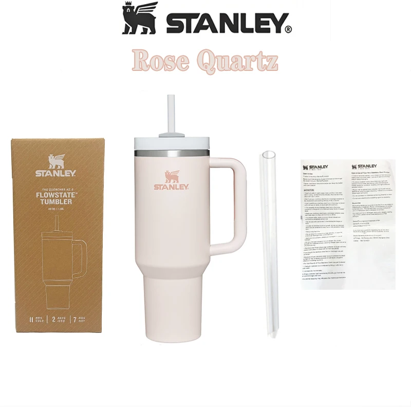 Stanley Quencher H2.0 FlowState Tumbler 40oz Insulated Thermal Coffee Cup  Stainless Steel Travel Mug Large Capacity with Straw