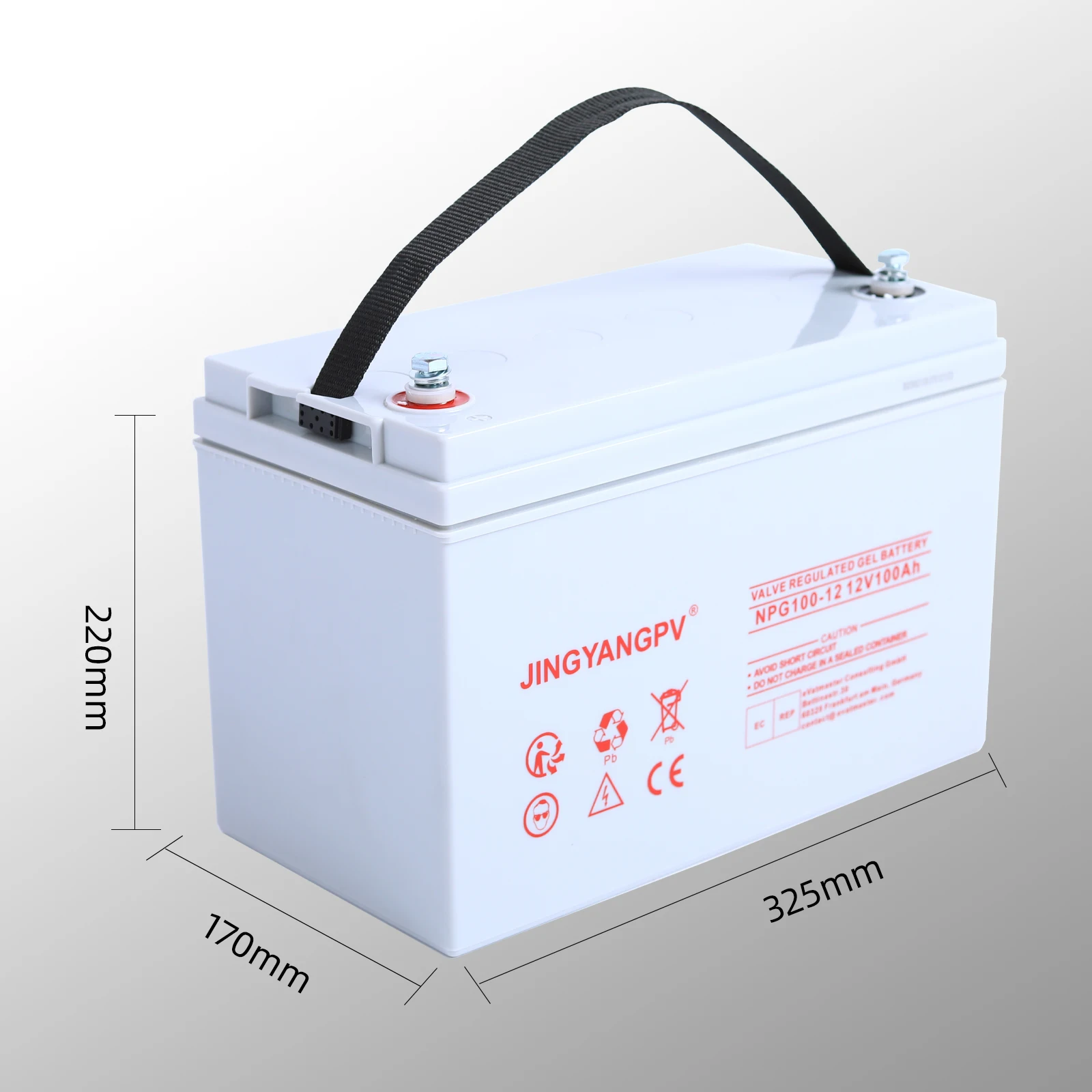 Jingyang – batterie au plomb, 12V, 100ah, étanche, Rechargeable