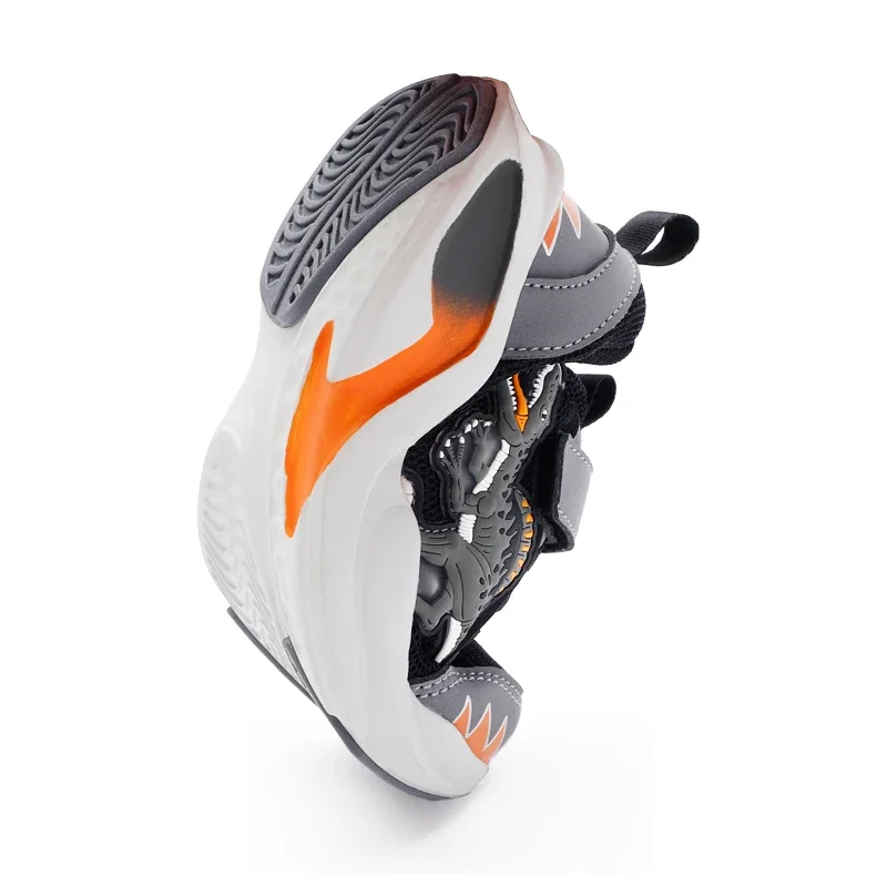 EXDINO Children LED Dinosaur Mesh Autumn Light Up Training Shoes Little Boy Spinosaurus Kids Flashing Sports Sneakers Breathable