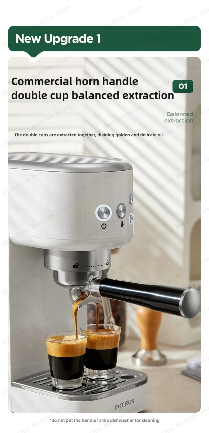 Description Picture 4 of itemSmall Home Coffee Machine Italian Semi-automatic Coffee Machine Steam Milk Frothing Function Portable Coffee Maker