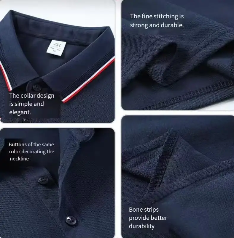 Polo da Uomo Casual a Maniche Corte in Seta Ghiaccio 100% Lavorata a Maglia, Asciugatura Rapida, Traspirante, Tinta Unita, Personalizzabile DTG - immagine 5
