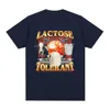 Lactose Tolerant Graphic Print T-Shirt Men's Vintage Fashion Short Sleeve T-shirts 100% Cotton Casual Cozy Oversized T Shirts 2