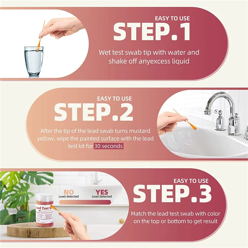 Newest Lead Test Kit Swabs-Lead Paint Test Kit, Check Swab for Home Use, Results in 30 Seconds (60PCS)