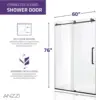Frameless Shower Door Brushed Nickel Complete Shower Kit Water Repellent Sliding Glass Panel Bottom Seal Strip Parts 4