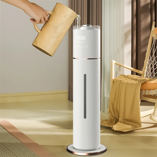 Humidificateur d'air domestique silencieux pour chambre à coucher, grande  capacité, vaporisateur de climatiseur, debout au