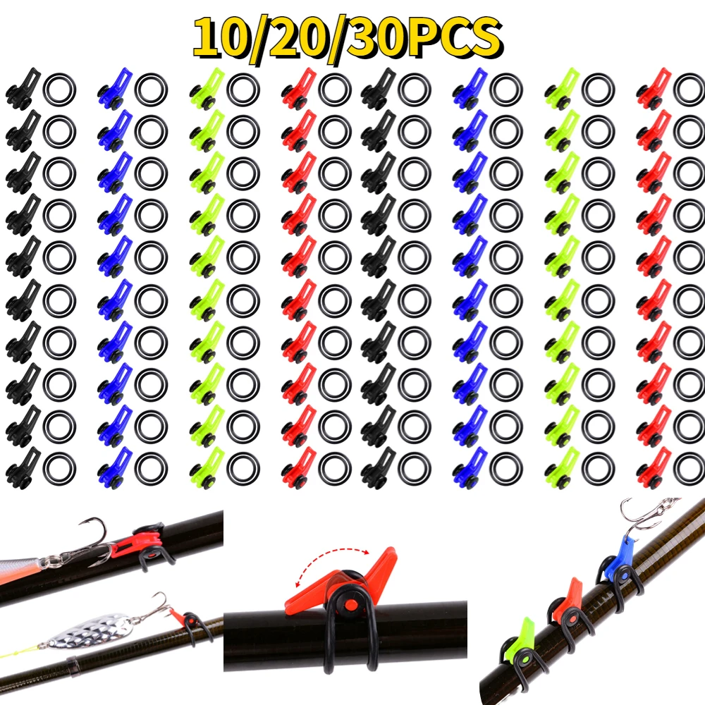 102030pcsPlasticFishingHookSecureKeeperHolderLureAccessories