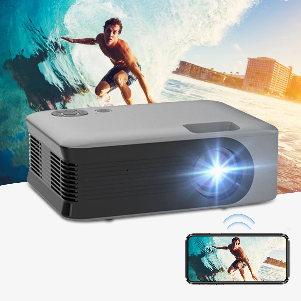 A30 Portable LCD Projector Max Support 1080P Resolution Compact Size for Home Office Home Theater EU Plug(Same Screen Version)
