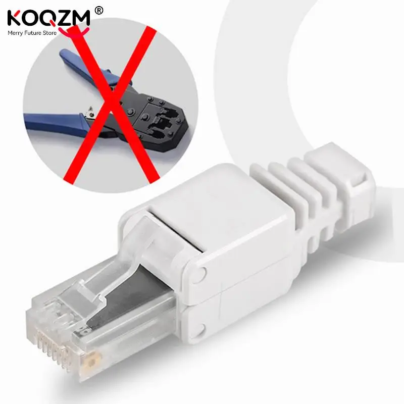 No Crimp Connectors Cable Toolless Crystal Head Plug CAT6