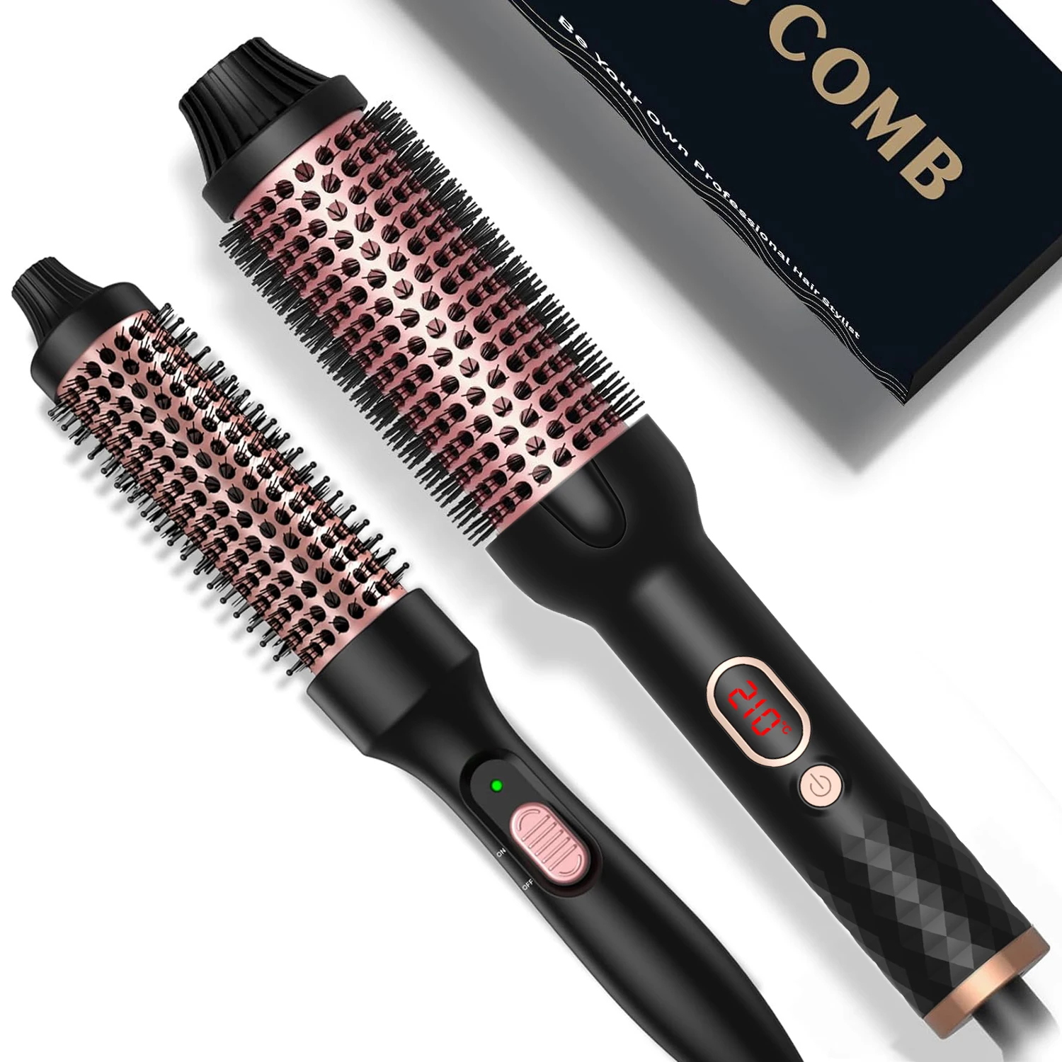 3In1 Dual PTC Fast Heating 210&deg;C Ceramic Hair Curler Comb Wand Straightener 32/38mm