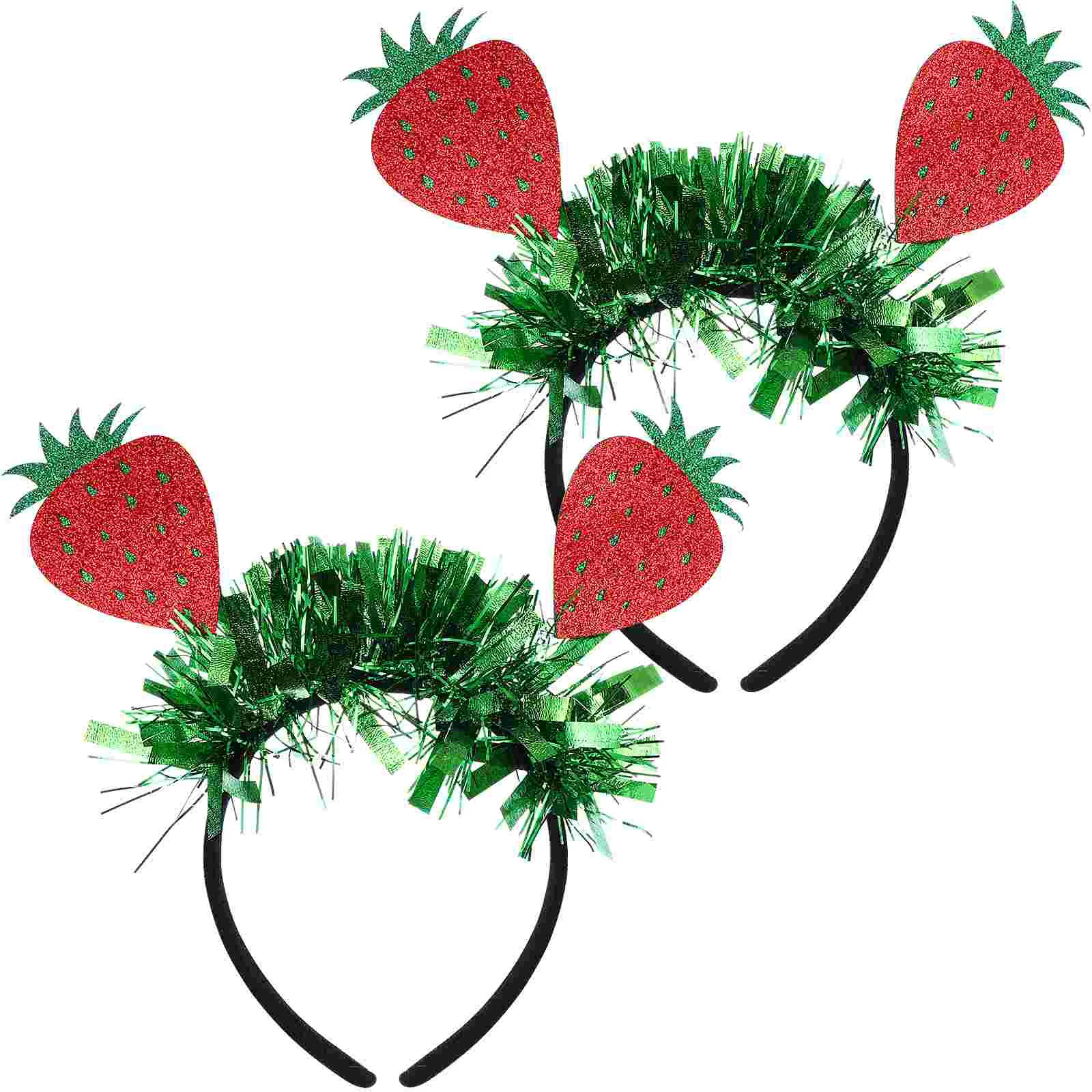 

2 Pcs Strawberry Headband Masquerade Hair Accessories Family Presents Felt Cloth Home Gifts for