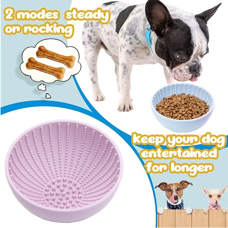 Pet supplies Stubborn slow food bowl licking pad silicone bowl with suction cups anti tipping and anti slip dog and cat bowl 4