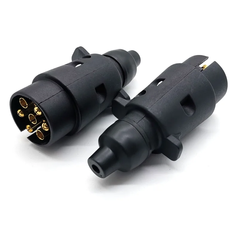 7-Way 12V Trail Connector Plug Way Round Standard European Car Plug Socket Plugs For Trailers
