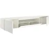 TV Console, Television Stands 78" Long White 70 Inch TV Stand with LED Lights, 3 Storage Cabinets Soundbar Shelf 90 Inch TVs 5