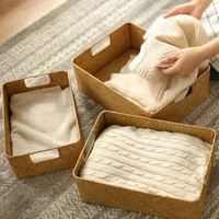 Natural Large Woven Seagrass Basket Of Straw Wicker For Home Table Fruit Bread Towels Small Kitchen Storage Container 1