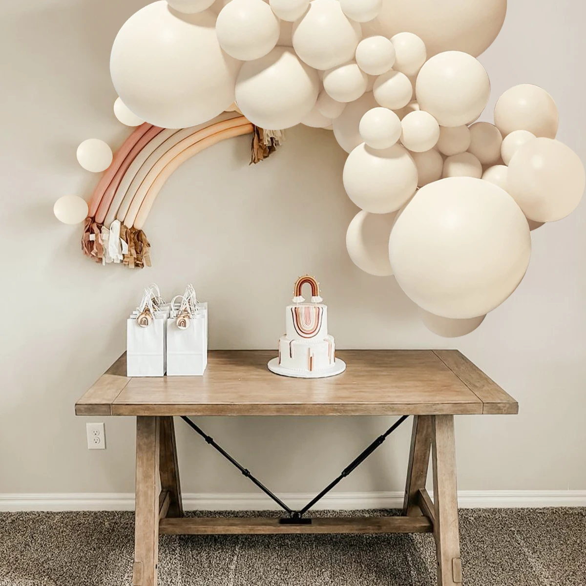 Zarte Orange Vintage Metall Gold Ballon Girlande Bogen Kit Verlobung Hochzeit Dekoration Taufe