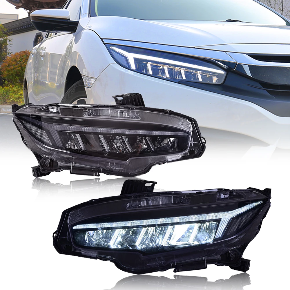

Headlights For Honda Civic/Civic Hatchback 2016-2020 LED HeadLamps Assembly Car Accessories Start-up Animation