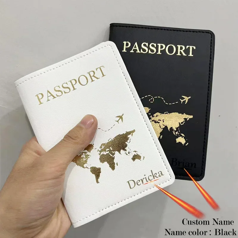 Personalised Passport Cover Women with Names Engraved Passport Holder for Couples