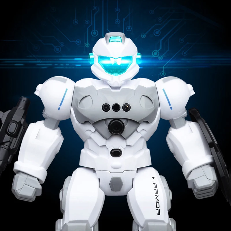 Programmable Robot Toy 2.4g Wireless Remote Control Gesture Sensing Sound And Light Intelligent Cop Model Children s Toy Gift