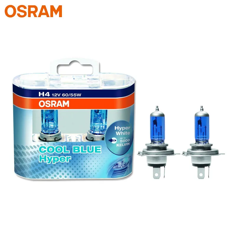 Zrealizuj zakupy OSRAM H7 H4 H1 H11 HB3 9005 HB4 9006 reflektor halogenowy światła samochodowe Hi/Lo wiązka 5300K 12V 55W zimny niebieski Hyper biała żarówka (2 sztuki)