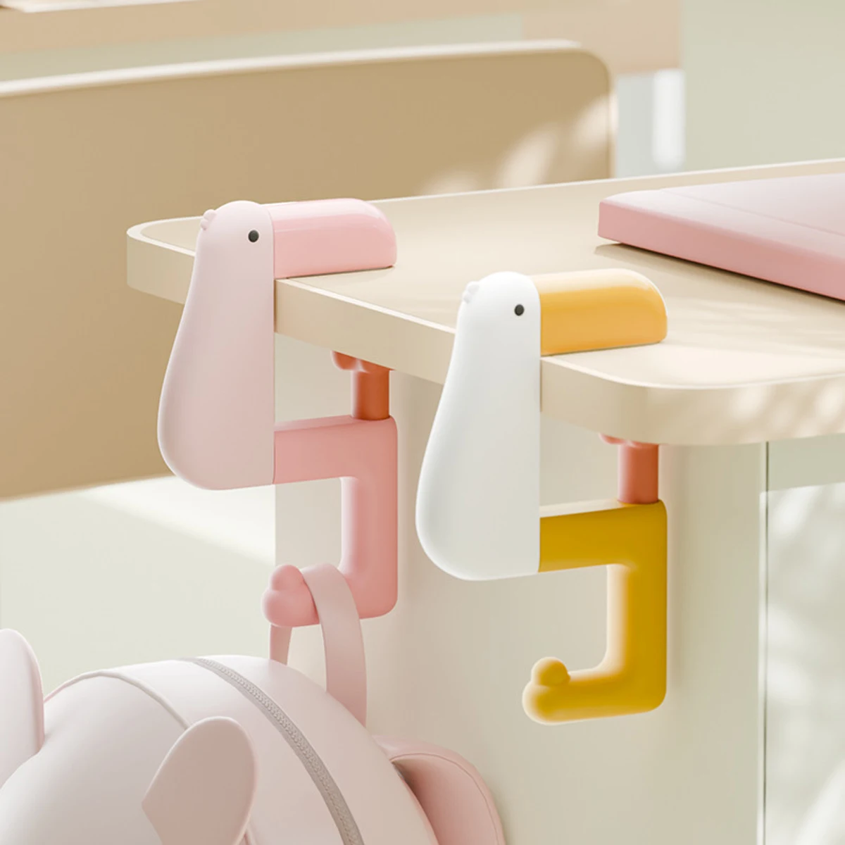 Kawaii Portable Punch-free Hook Cartoon Cute Fun Detachable Multi-function Desktop Side Hook School Student Office Supplies