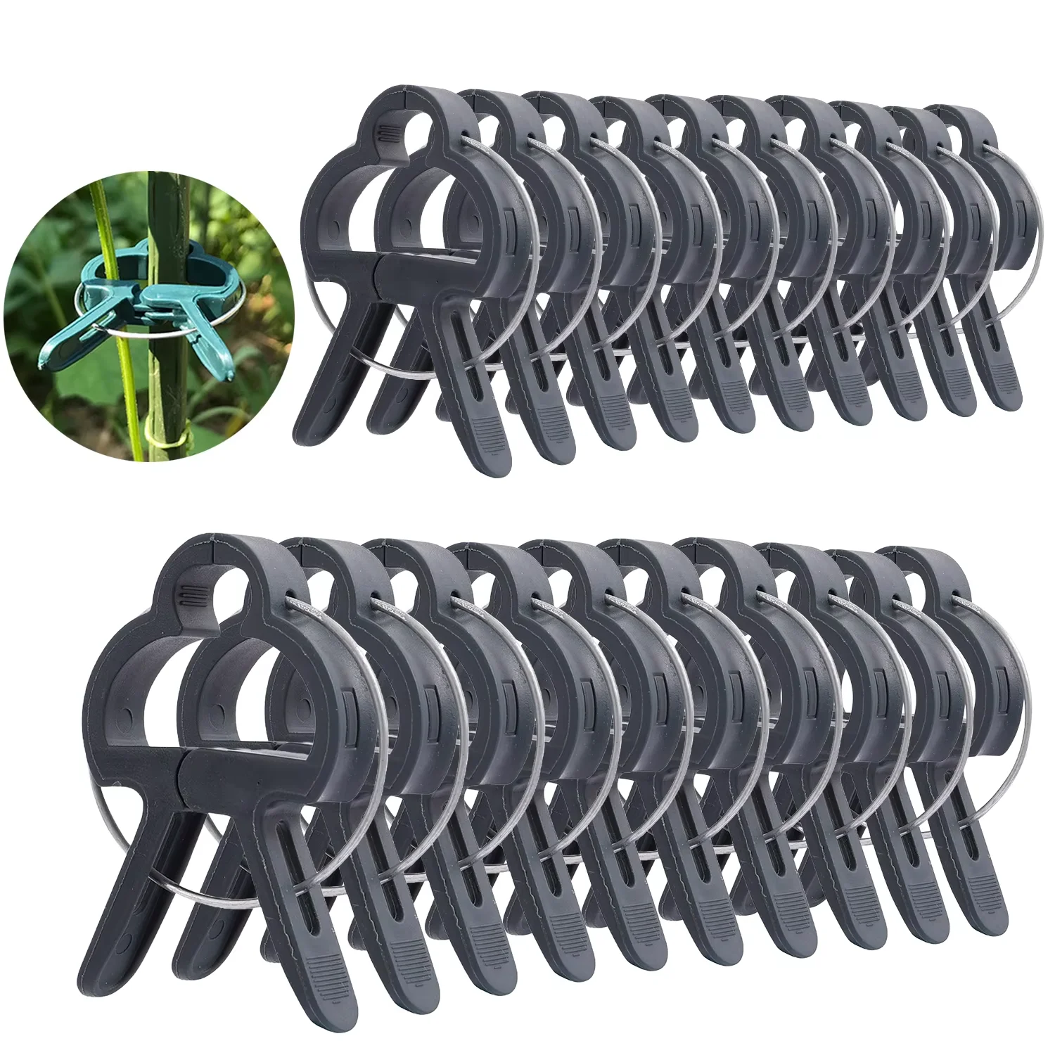 Plant Fixed Clips Reusable Garden Greenhouse Bracket Fixed Plants Vine Flower Seedling Stem Garden Support Supplies 20Pcs plant clips plastic plant clips
