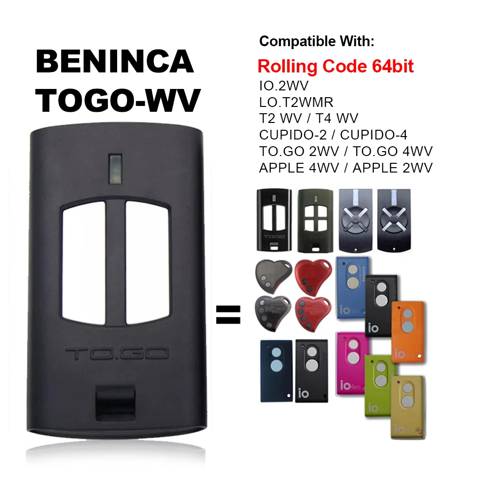 beninca replacement remote control 433mhz togo 2va 4va arc code